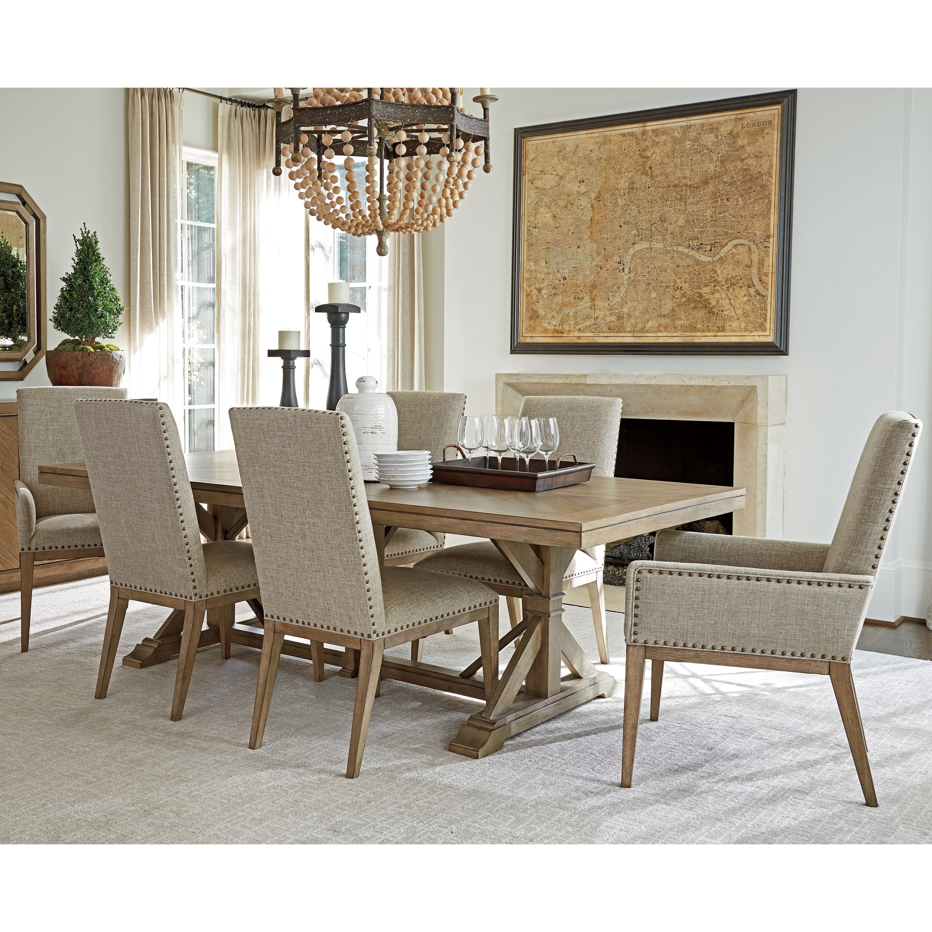 Tommy Bahama Home Cypress Point Seven Piece Dining Set with Pierpoint